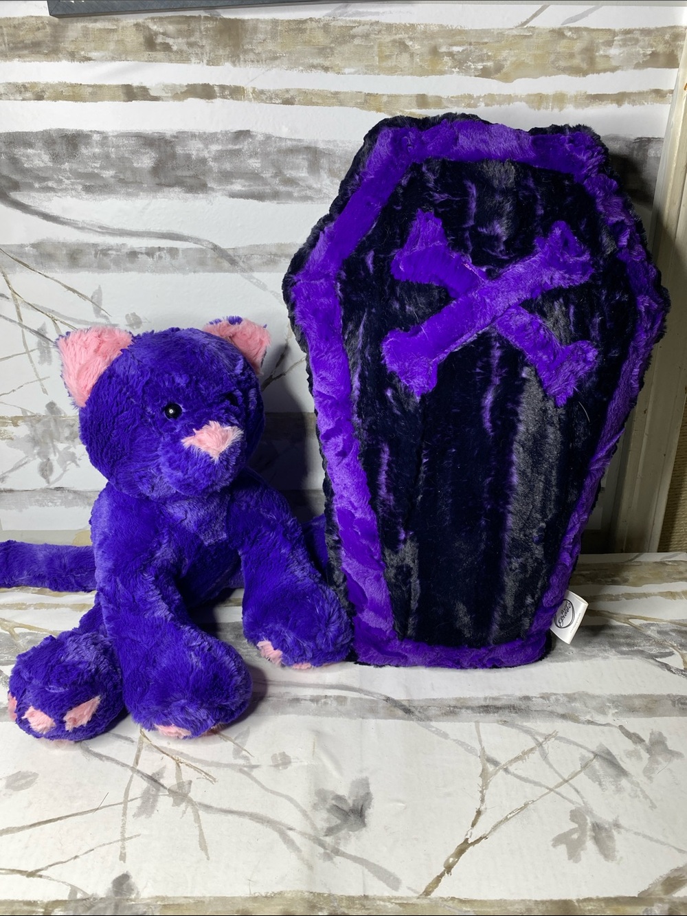 Aspyn Grove Minky Purple Kitty w/ Pillow